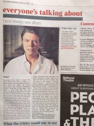 „The Times of London“ berichtet über ein mögliches neues Album von David Bowie