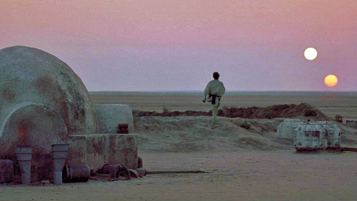 Lukes Heimatplanet Tatooine hat zwei Sonnen.