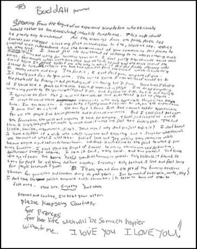 Abschieds-Brief von Kurt Cobain