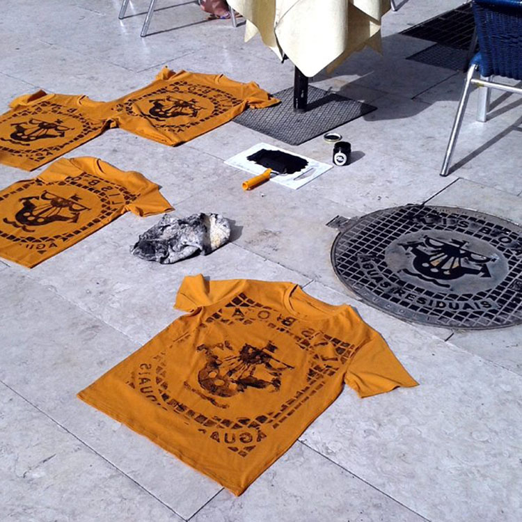 Hier war Raubdruckerin in Lissabon unterwegs. Unter anderem sind dabei T-Shirts entstanden.