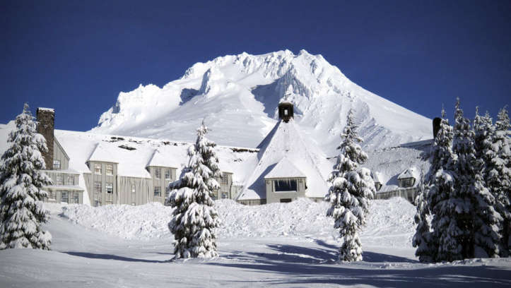 Die Timberline Lodge im Winter.