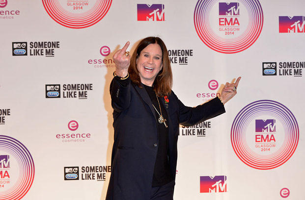 GLASGOW, SCOTLAND - NOVEMBER 09: (EDITORS NOTE: IMAGE CONTAINS PROFANITY) Ozzy Osbourne poses in the winners room at the MTV EMA's 2014 after winning the Global Icon award at The Hydro on November 9, 2014 in Glasgow, Scotland. (Photo by Anthony Harvey/Getty Images for MTV)