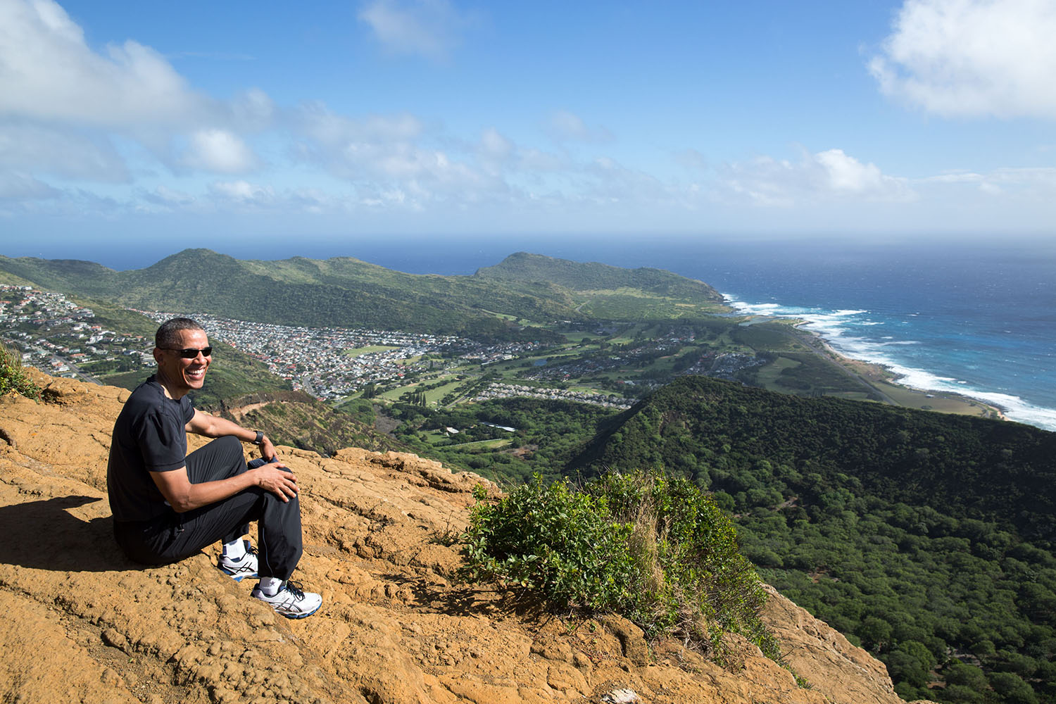 Dec. 22, 2015 “When some of my friends heard that the President had hiked the grueling Koko Head Crater Trail, they sent me messages on whether I had made it to the top. The trail is 1,048 wooden steps, which climb more than 1,200 feet up the crater’s ridge. Some call it the ‘Stairmaster from Hell.’ I’ll admit that I was huffing and puffing up the trail, but to my friends, this photograph is proof that I indeed made it to the top with my boss.” (Official White House Photo by Pete Souza) This official White House photograph is being made available only for publication by news organizations and/or for personal use printing by the subject(s) of the photograph. The photograph may not be manipulated in any way and may not be used in commercial or political materials, advertisements, emails, products, promotions that in any way suggests approval or endorsement of the President, the First Family, or the White House.