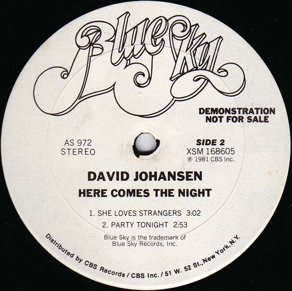 David Johansen - Here Comes The Night
