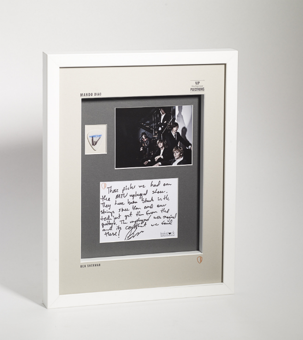 Das Plectrum von Mando Diao im Collector Frame