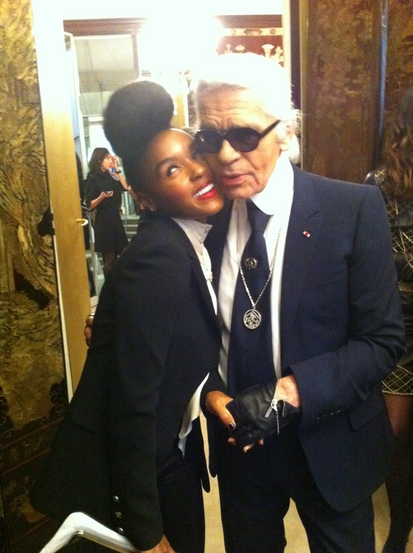 Janelle Monae and Karl Lagerfeld