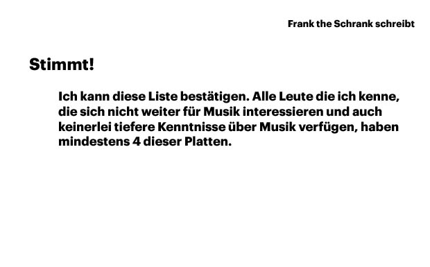 Aus dem Kommentarfeld auf musikexpress.de