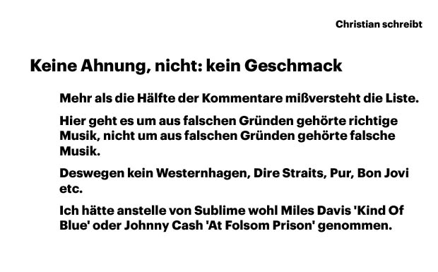 Aus dem Kommentarfeld auf musikexpress.de