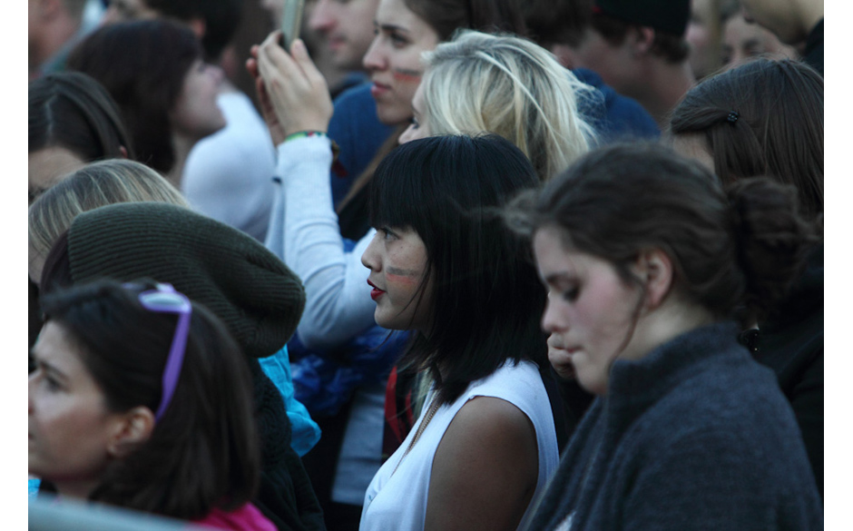 Am Viertelfinals-Tag war natürlich ein Großteil des Publikums in entsprechenden Farben gekleidet. Hier die dezente Version.