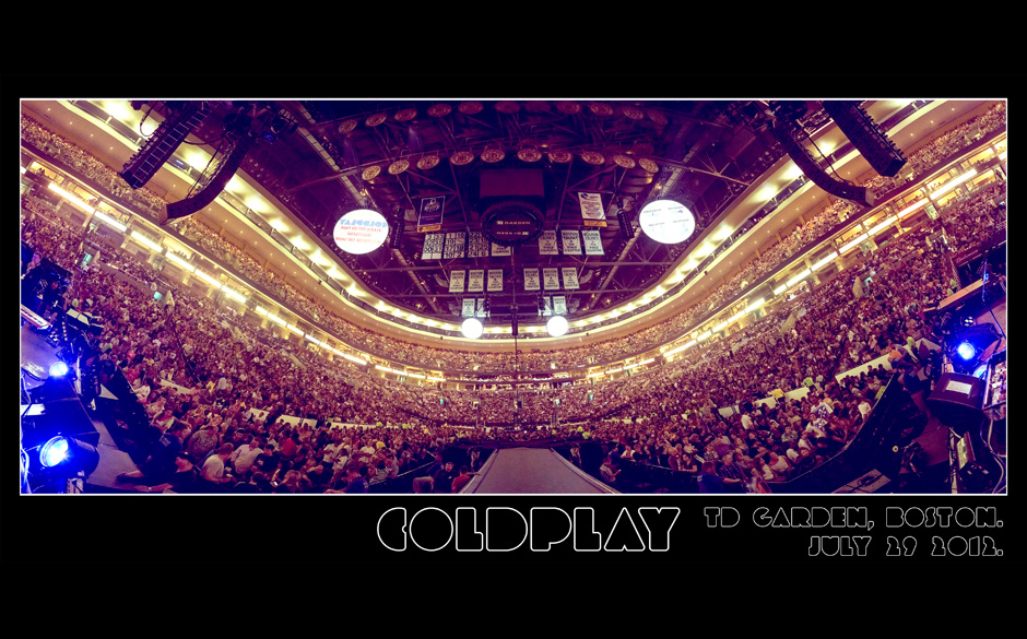 Coldplay haben ihre Panorama-App ausprobiert. Hier ein Foto vor dem Konzert in Boston