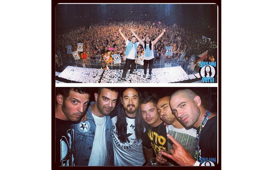 Auch Steve Aoki hat während seines Konzertes beim Sziget-Festival gleich zwei Fotos getwittert.