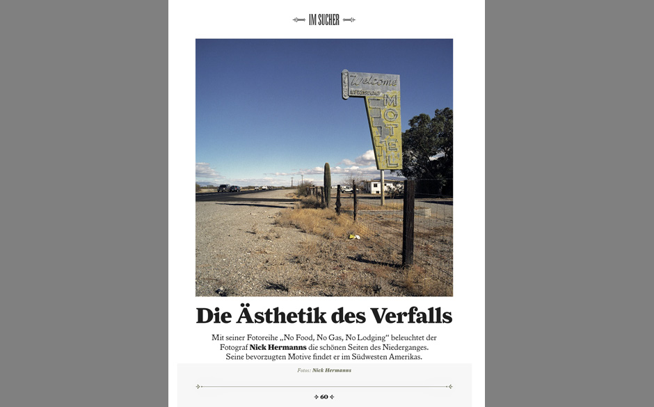 In der Rubrik "Im Sucher" zeigt ROOKIE die Fotos von Nick Hermanns.