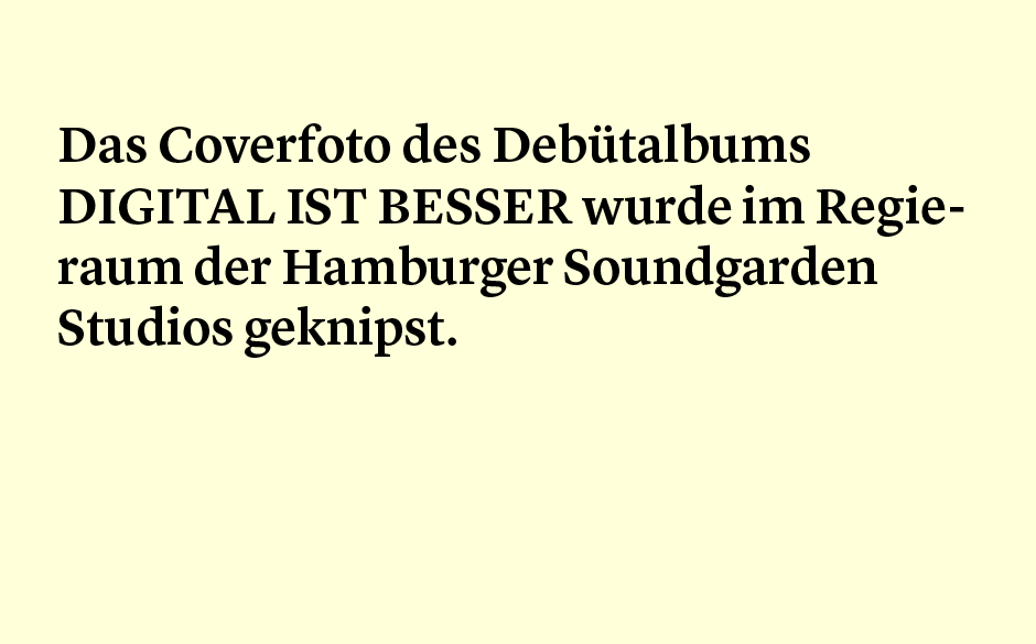 Faktum 9: Das Coverfoto des Debüt-Albums