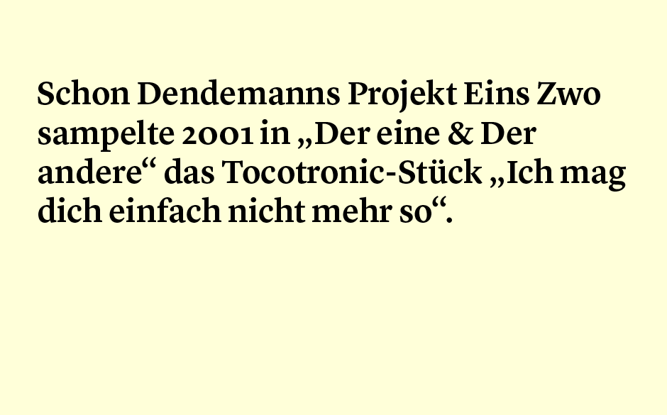 Faktum 44: Tocotronic-Samples bei Eins Zwo