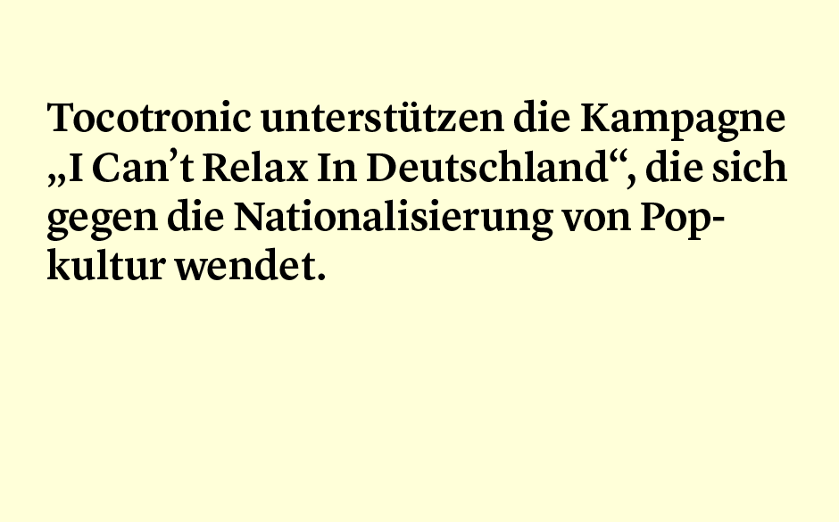 Faktum 73: Tocotronic Can't Relax In Deutschland