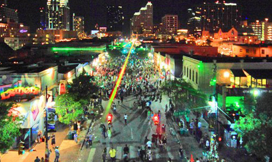 Ein Blick auf Austin während des SXSW Festivals 