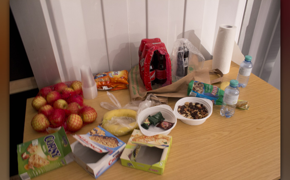 Snacks für die Models