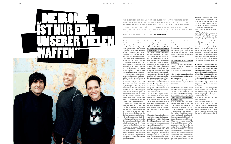 Auszug aus unserem Sonderheft "Die Ärzte vs. Die Toten Hosen"