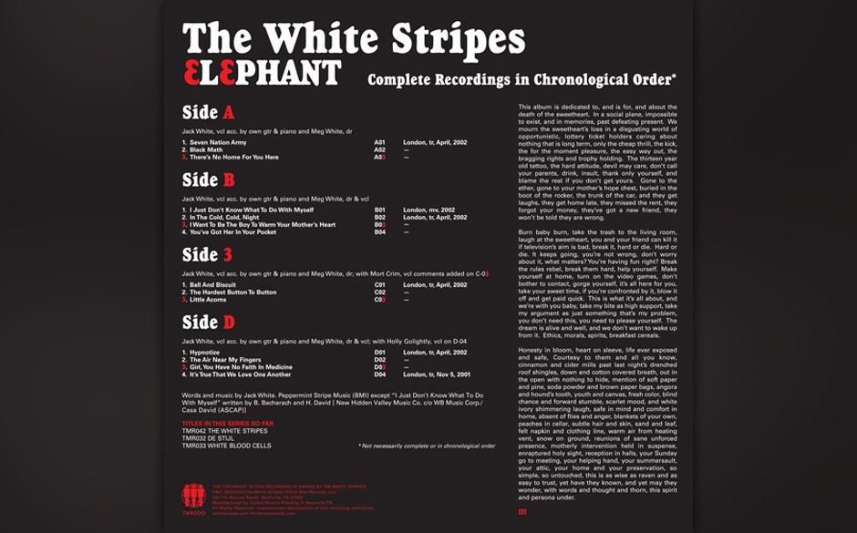 Rückseite von "Elephant"