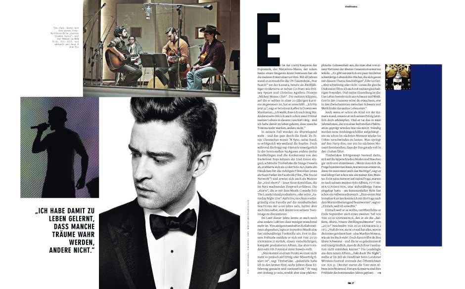 Justin Timberlake im neuen Musikexpress
