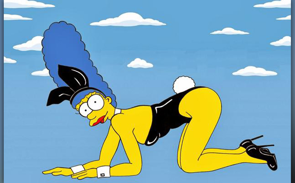 Marge Simpson schlüpft in die Rolle von Kate Moss als Playboy-Bunny.