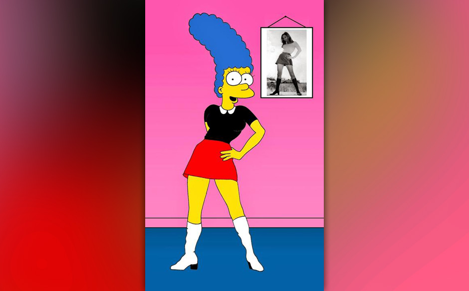 Hier würdigt Marge dem Stil der britischen Mode-Ikone Mary Quant aus den Sechzigern.