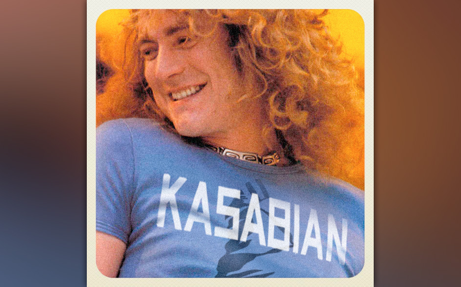 Robert Plant von Led Zeppelin mit einem Kasabian-Shirt.