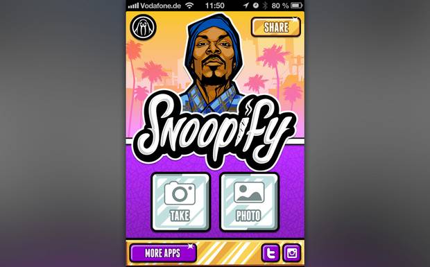 8. Snoopify: Ebenfalls weitestgehend sinnfrei, dafür umso unterhaltsamer ist die Fotoapp „Snoopify“. Hiermit könnten...