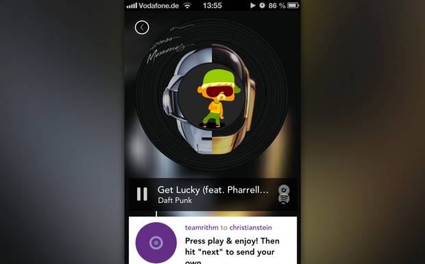 6. Rithm: Kommunikation mittels Musik. Die App Rithm versteht sich als Soziales Netzwerk, in dem Songs als Nachrichten ver...