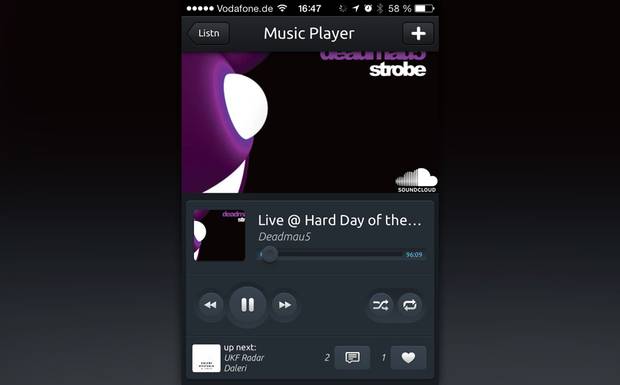 5. Listn: Eine für alle. Die App Listn versammelt Musikdienste wie Spotify, rdio, YouTube, Soundcloud und Hypemachine an ...