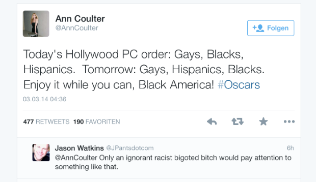 Nachdem letztes Jahr Moderator Seth MacFarlane für die politisch unkorrekten Ausrutscher sorgte, musste dieses Jahr Recht...