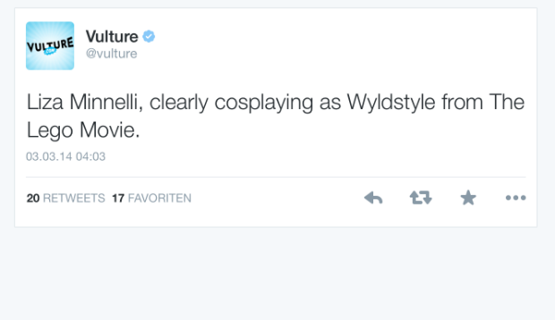 Auch Zielscheibe des Spotts: Liza Minelli mit wilder Haarpracht und *ähem* herausstechendem Makeup.