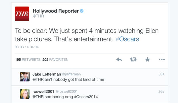 Zwischen Social-Media-Anbiederung und Zeittotschlagen? The Hollywood Reporter bleibt nüchtern...