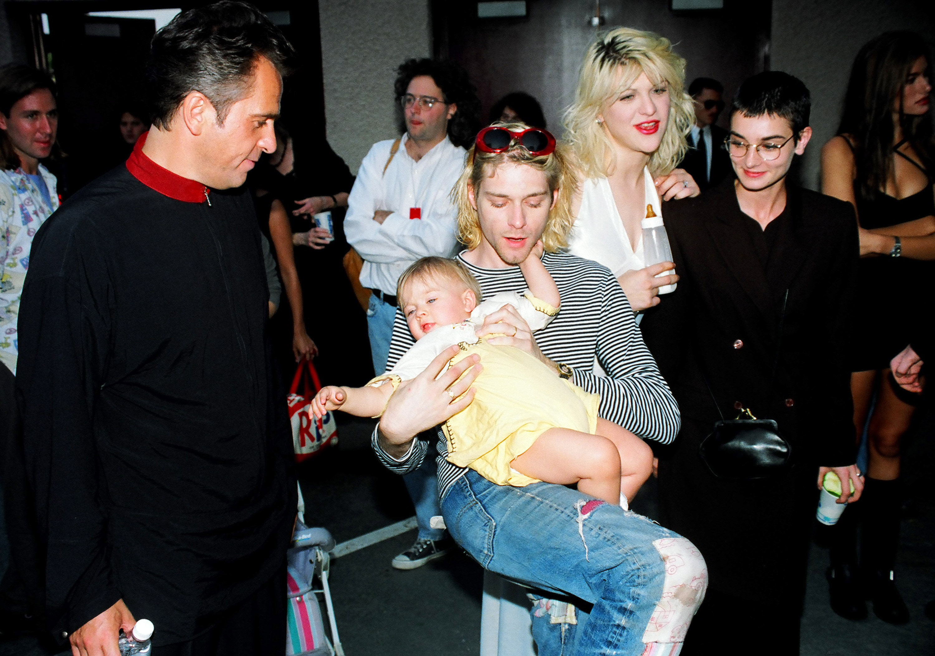 Peter Gabriel, Kurt Cobain, Courtney Love, Frances Bean Cobain und Sinead O'Connor bei den MTV Video Music Awards 1993