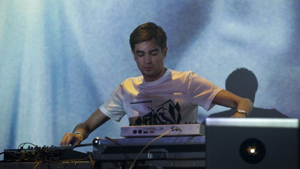 LONDON, UNITED KINGDOM - FEBRUARY 22: Jon Hopkins performs on stage at The Forum on February 22, 2014 in London, United Kingd