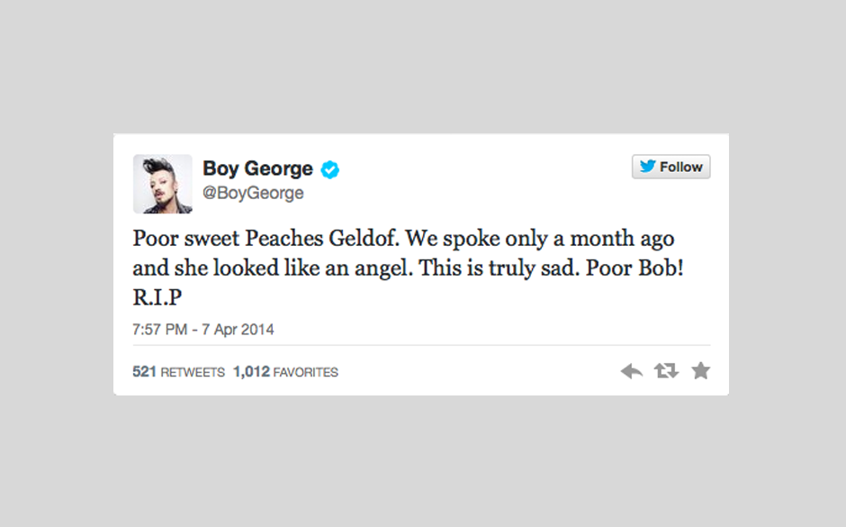 Boy George hat "erst vor einem Monat noch mit ihr gesprochen, und sie sah aus wie ein Engel"