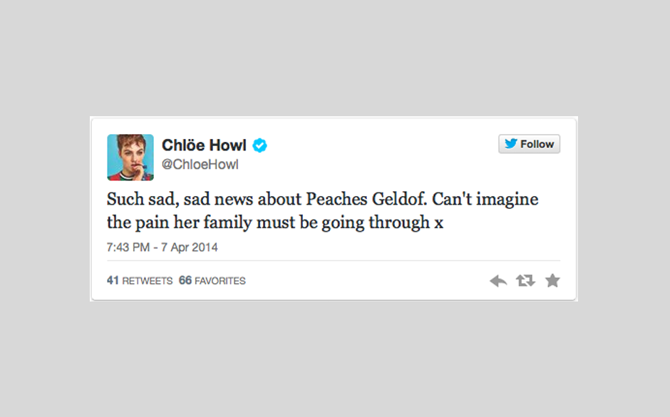 Chlöe Howl fühlt mit Peaches' Familie