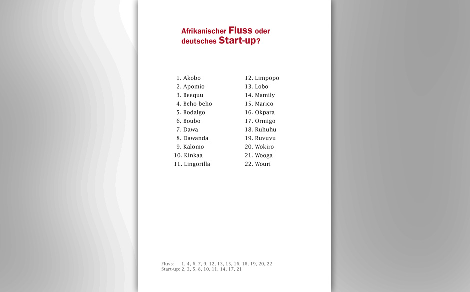 Afrikanischer Fluß oder deutsches Start-up?