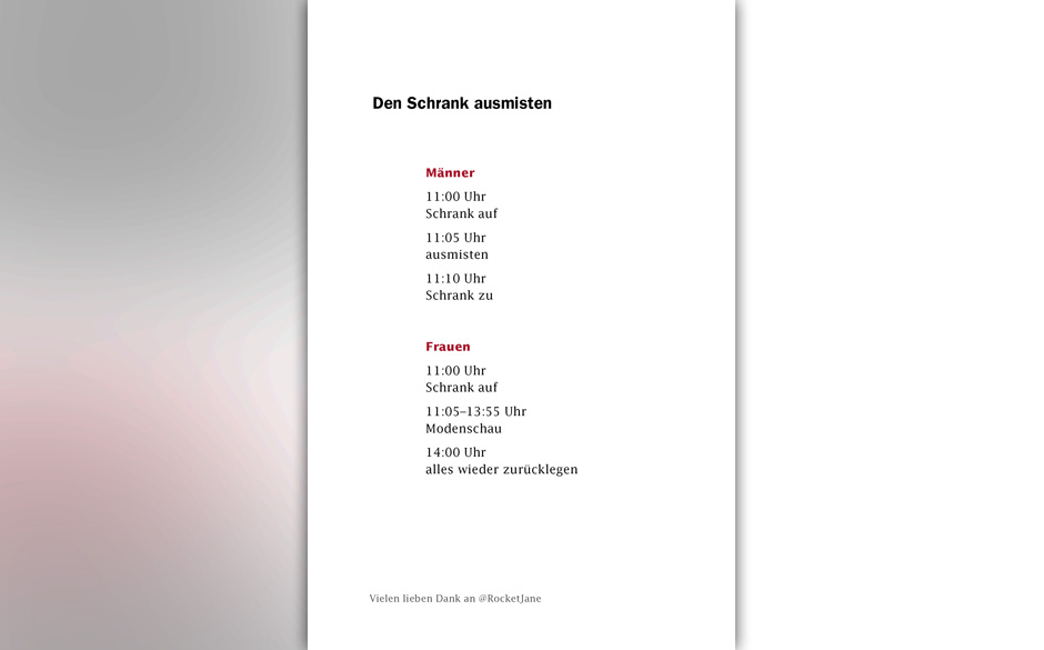 Den Schrank ausmisten