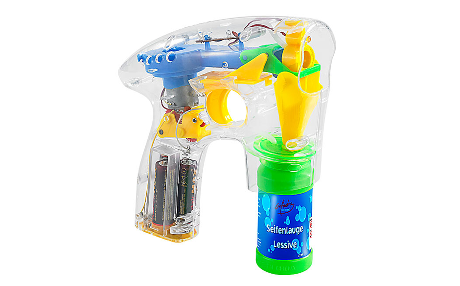 Seifenblasenpistole mit LED-Lichtern, 6,90 Euro
Gesehen bei pearl.de