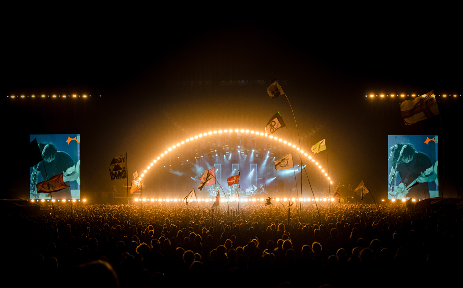 So sah die Roskilde-Bühne beim letzten Sonntagskonzert aus (Jack White)