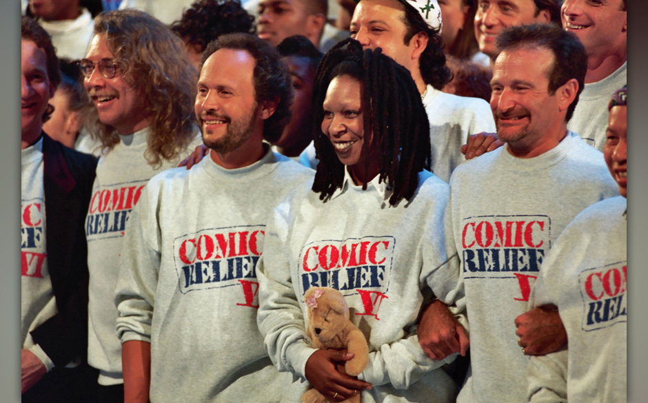 Bob Zmuda, Billy Crystal, Whoopi Goldberg und Robin Williams