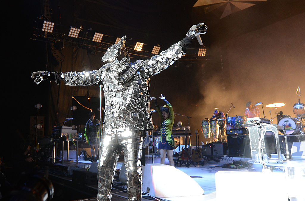 MOUNTAIN VIEW, CA - JULY 30: Win Butler of Arcade Fire performs during the North American return of their Reflektor Tour at Shoreline Amphitheatre on July 30, 2014 in Mountain View, California. (Photo by C Flanigan/FilmMagic)
