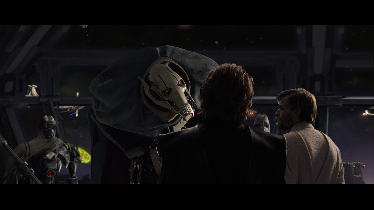 General Grievous konfrontiert seine neuen Gefangenen, wird dann aber von Obi-Wan und Anakin angegriffen. Feige flieht Gene...