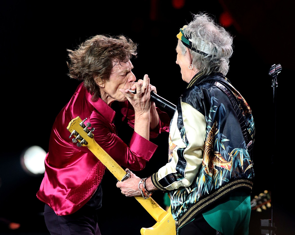 HAVANA, CUBA - MARCH 25:  Mick Jagger (L) and Keith Richards perform with the Rolling Stones at Ciudad Deportiva on March ...