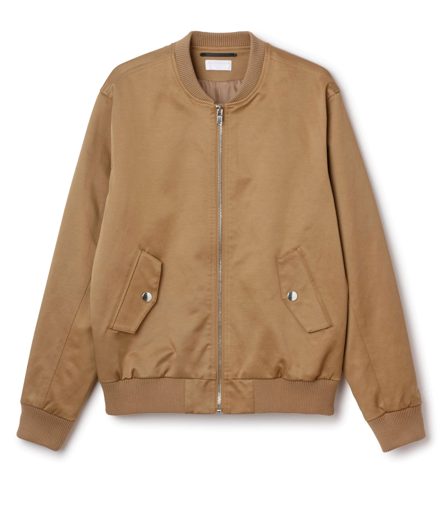 Camelfarbener Bomber aus leichtem Baumwolle-Kunstfaser-Gemisch, Weekday, ca. 90 Euro