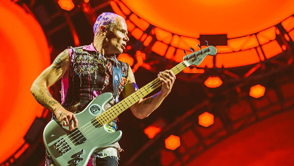 GDYNIA, POLAND - JUNE 30:  Flea of Red Hot Chili Peppers performs live at Open'er Festival at Gdynia Kosakowo Airport, on Jun