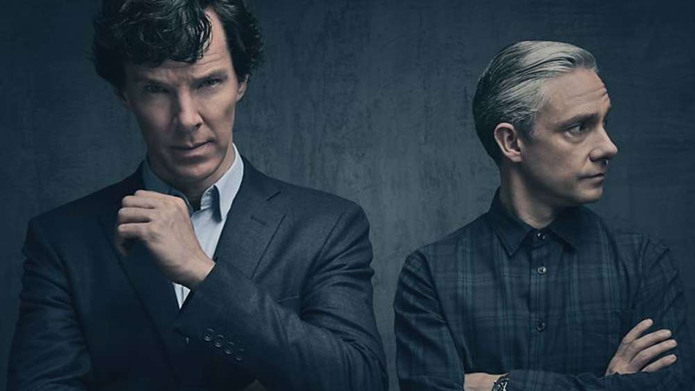 Autogrammfoto laminiert Sherlock Benedict Cumberbatch & Martin Freeman 