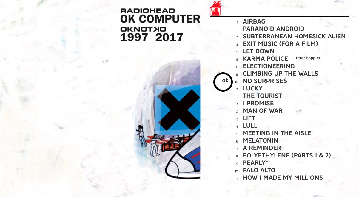 So liest sich die Tracklist von Radioheads „OK COMPUTER OKNOTOK 1997 2017“