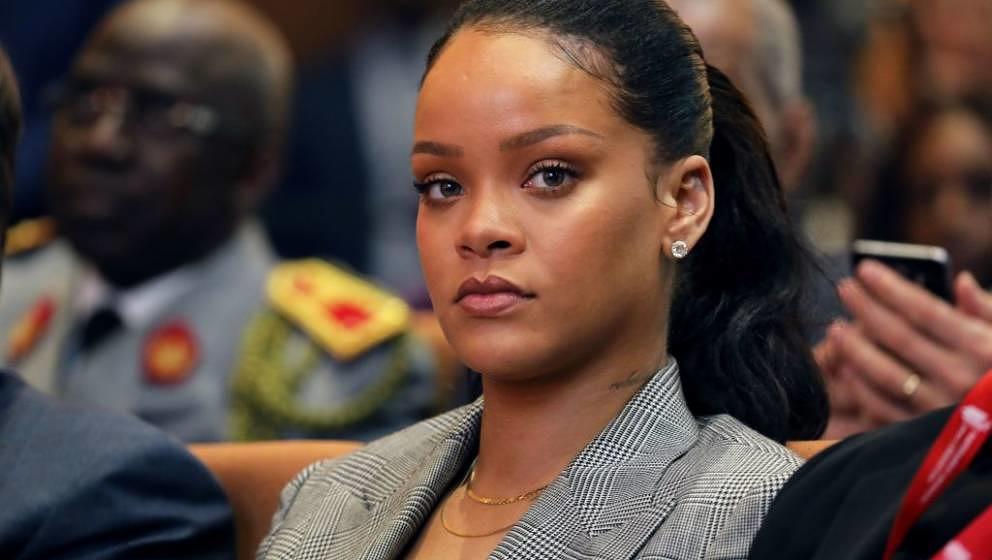 Barbadian singer Rihanna attends the conference 'GPE Financing Conference, an Investment in the Future' organised by the Glob